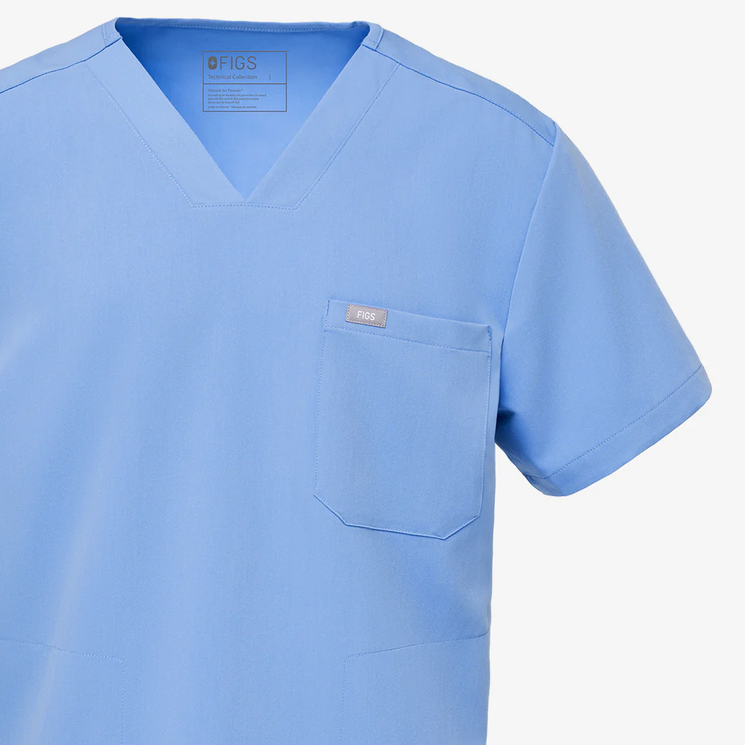 Men's Ceil Blue Chisec™ - Three-Pocket Scrub Top - Image 10