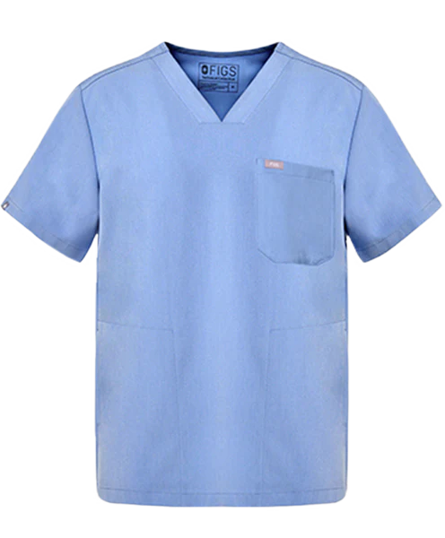 Men's Ceil Blue Chisec™ - Three-Pocket Scrub Top - Image 6