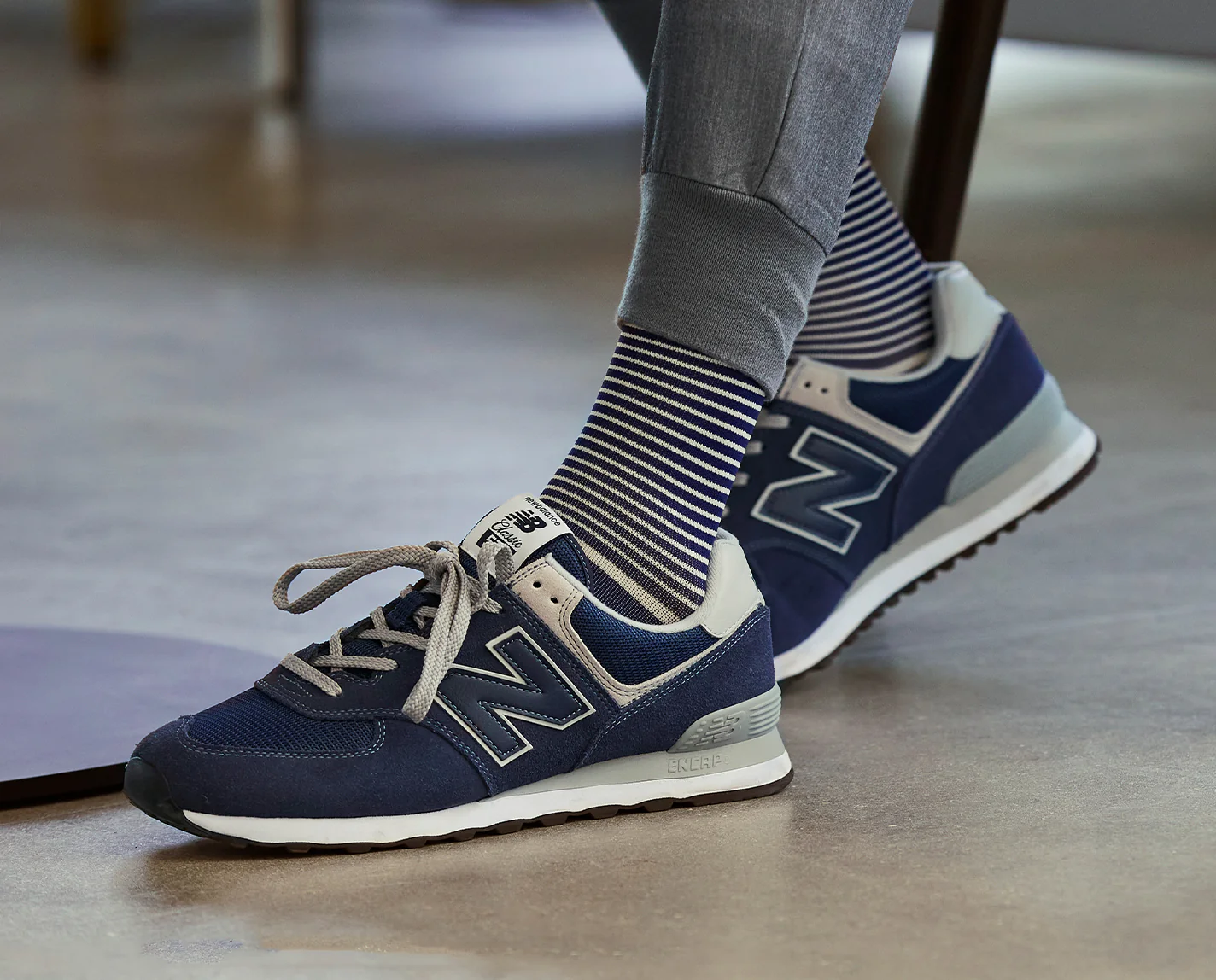 Men's Navy Double Stripe - Compression Socks - Image 4