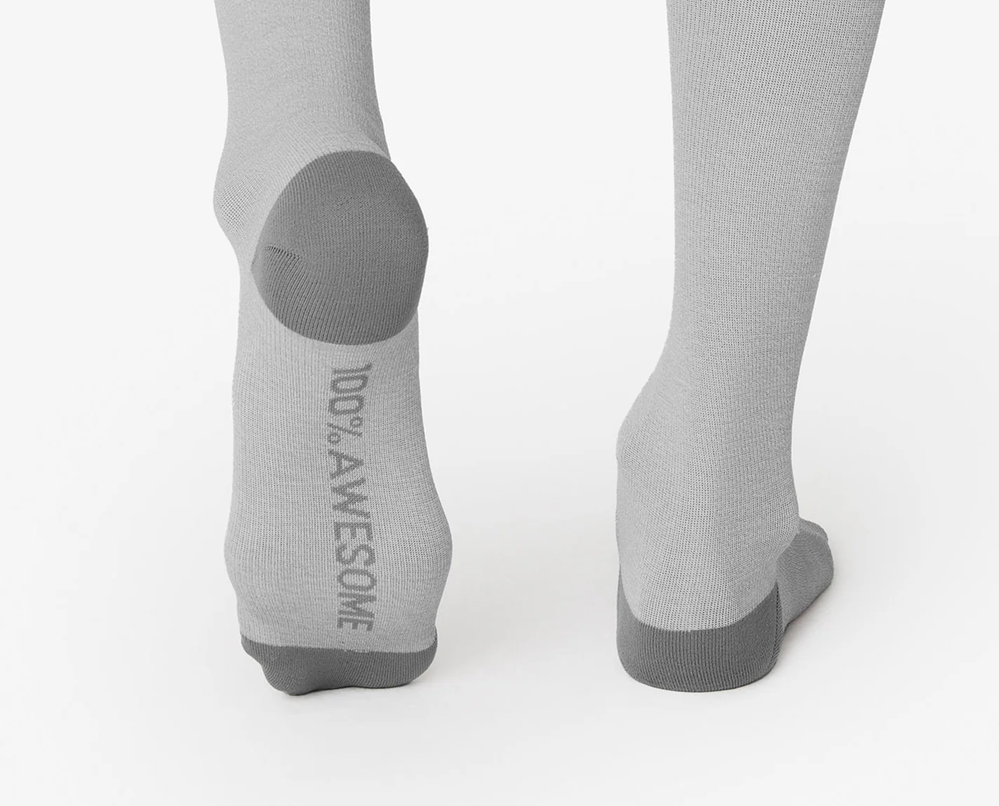Men's Grey Solid Compression Socks - Image 4