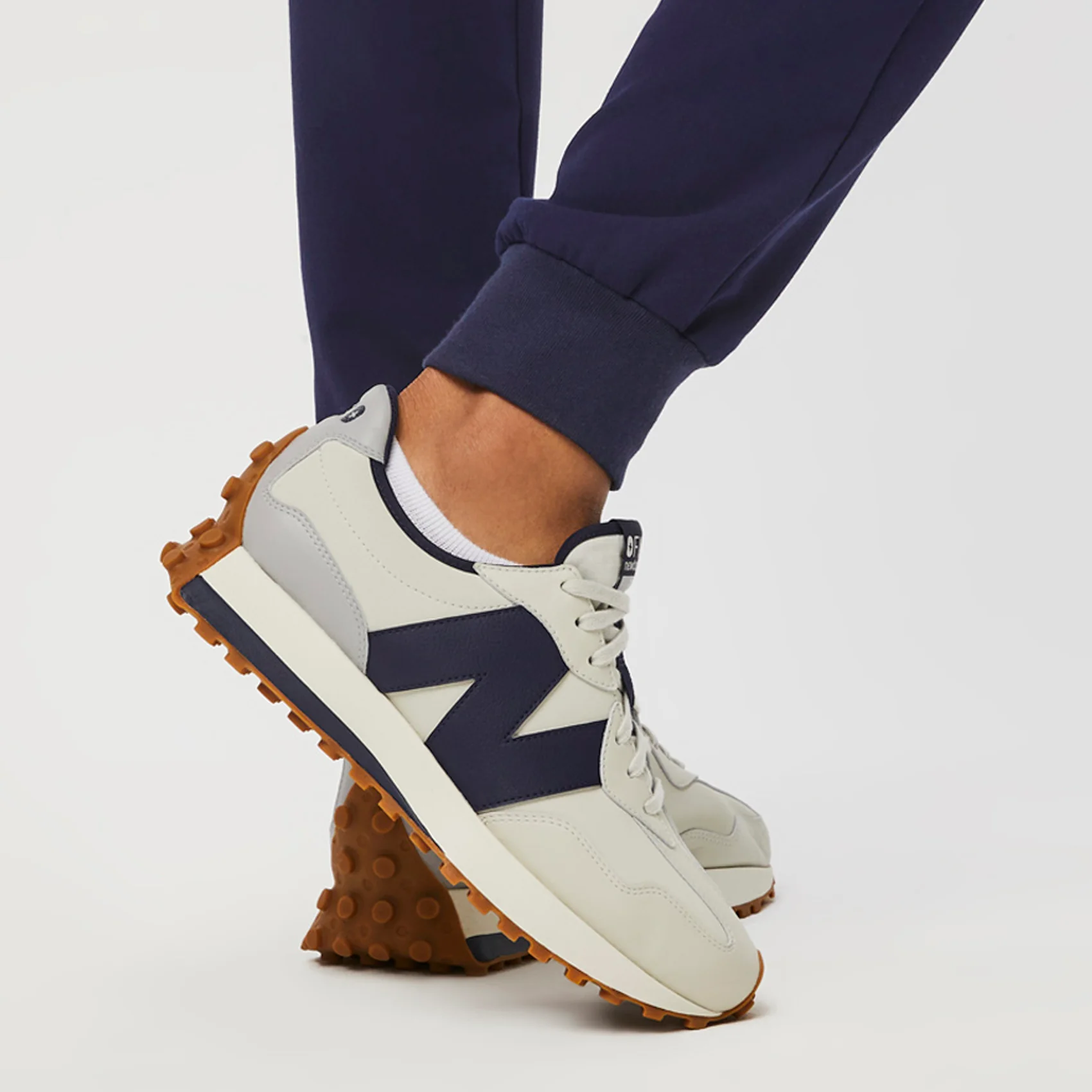 unisex Grey/Navy FIGS | New Balance 327 - Image 5