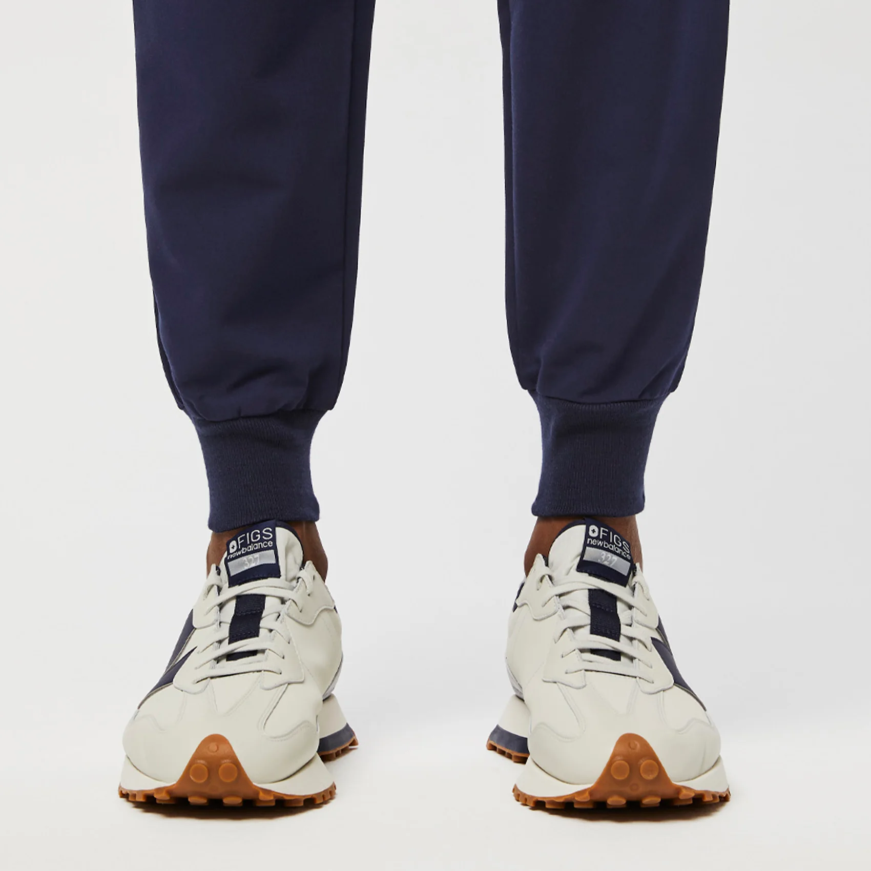 unisex Grey/Navy FIGS | New Balance 327 - Image 7