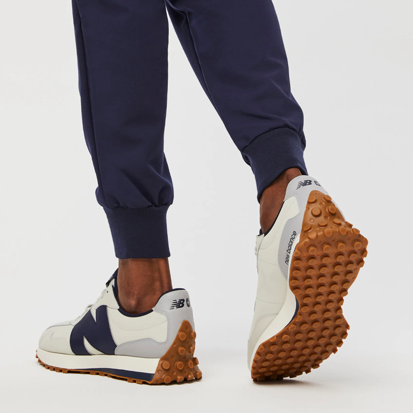 unisex Grey/Navy FIGS | New Balance 327 - Image 8