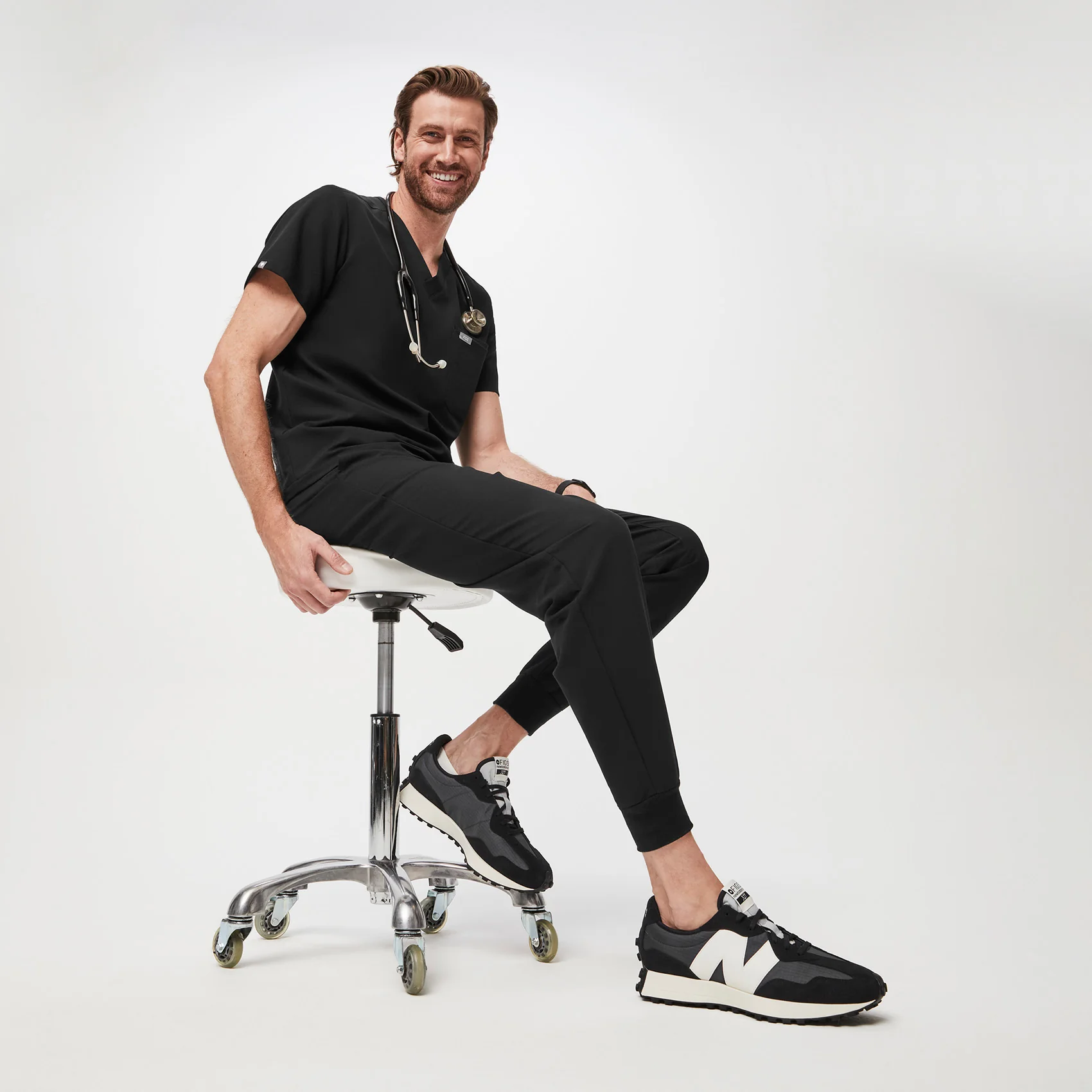 unisex Black FIGS | New Balance 327 - Image 7