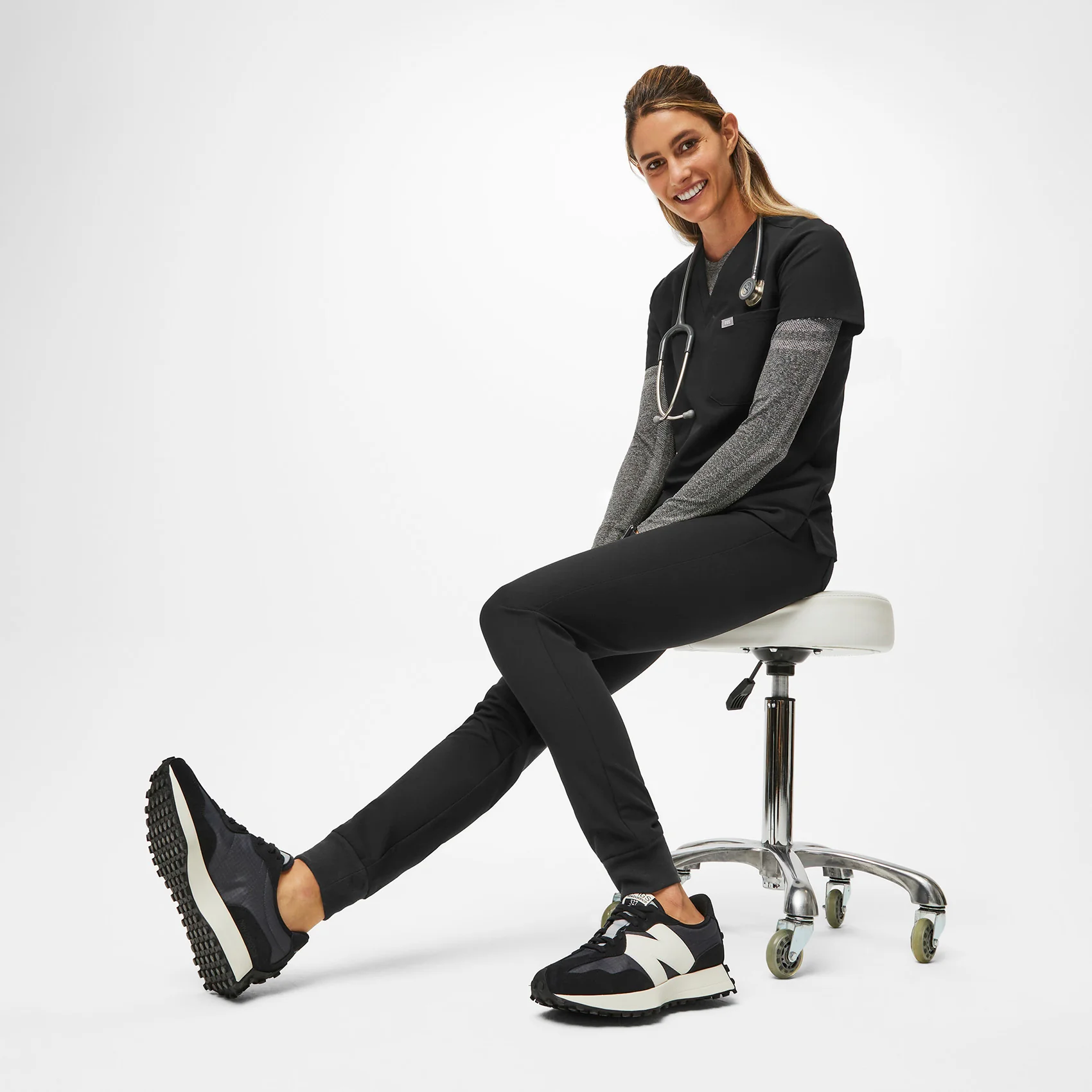 unisex Black FIGS | New Balance 327 - Image 9