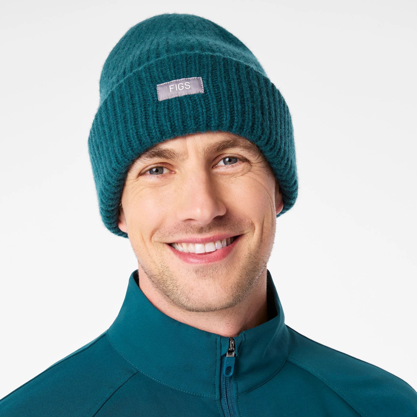 Caribbean Blue FIGS Logo Beanie - Image 3