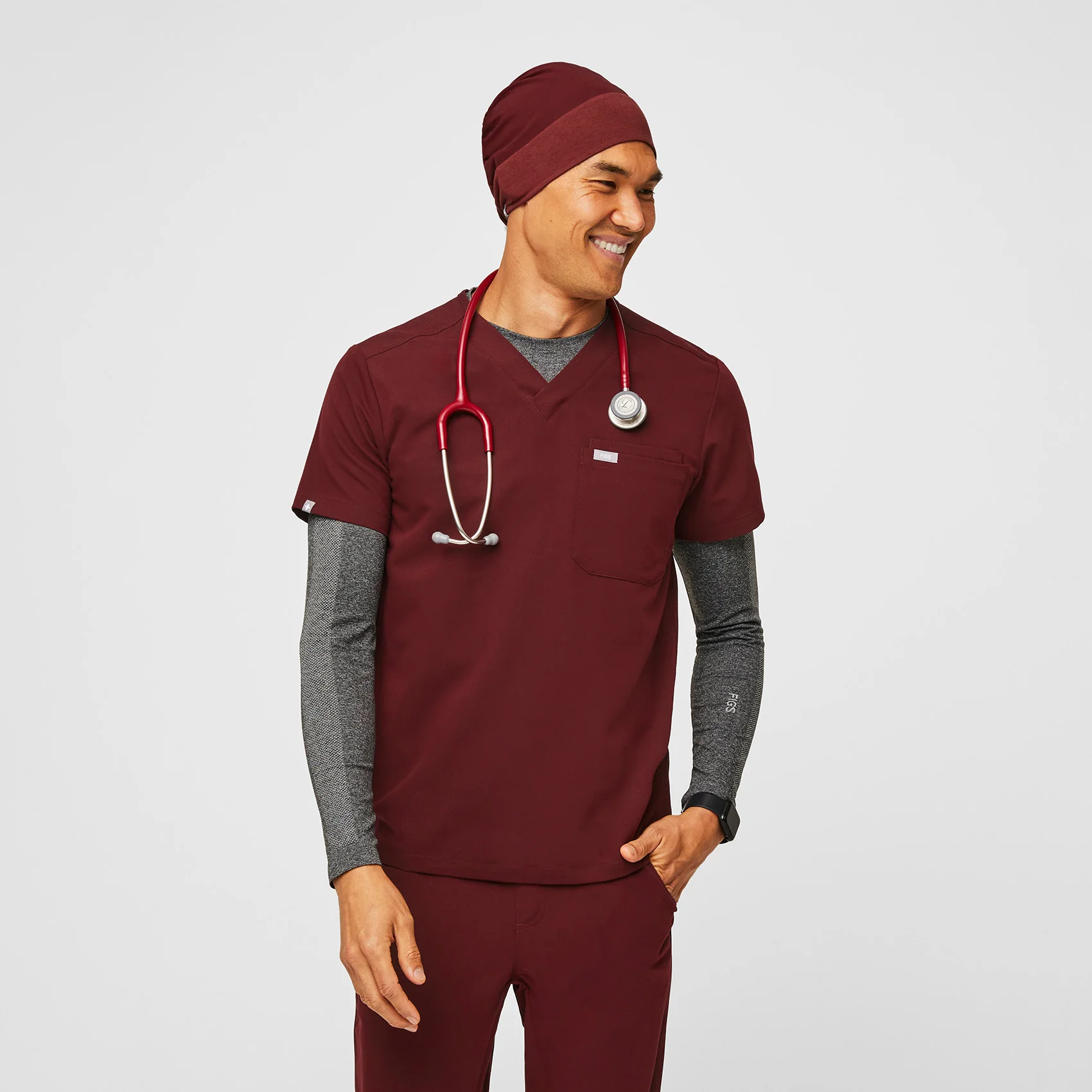 Burgundy Modern - Expandable Scrub Cap - Image 5