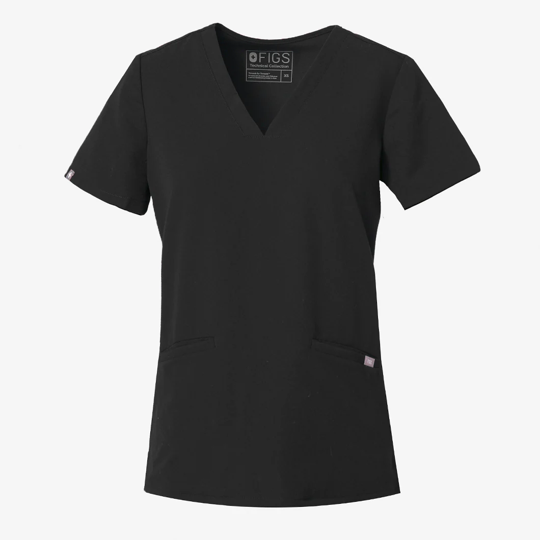 Women's Black Casma™ - Three-Pocket Scrub Top - Image 8