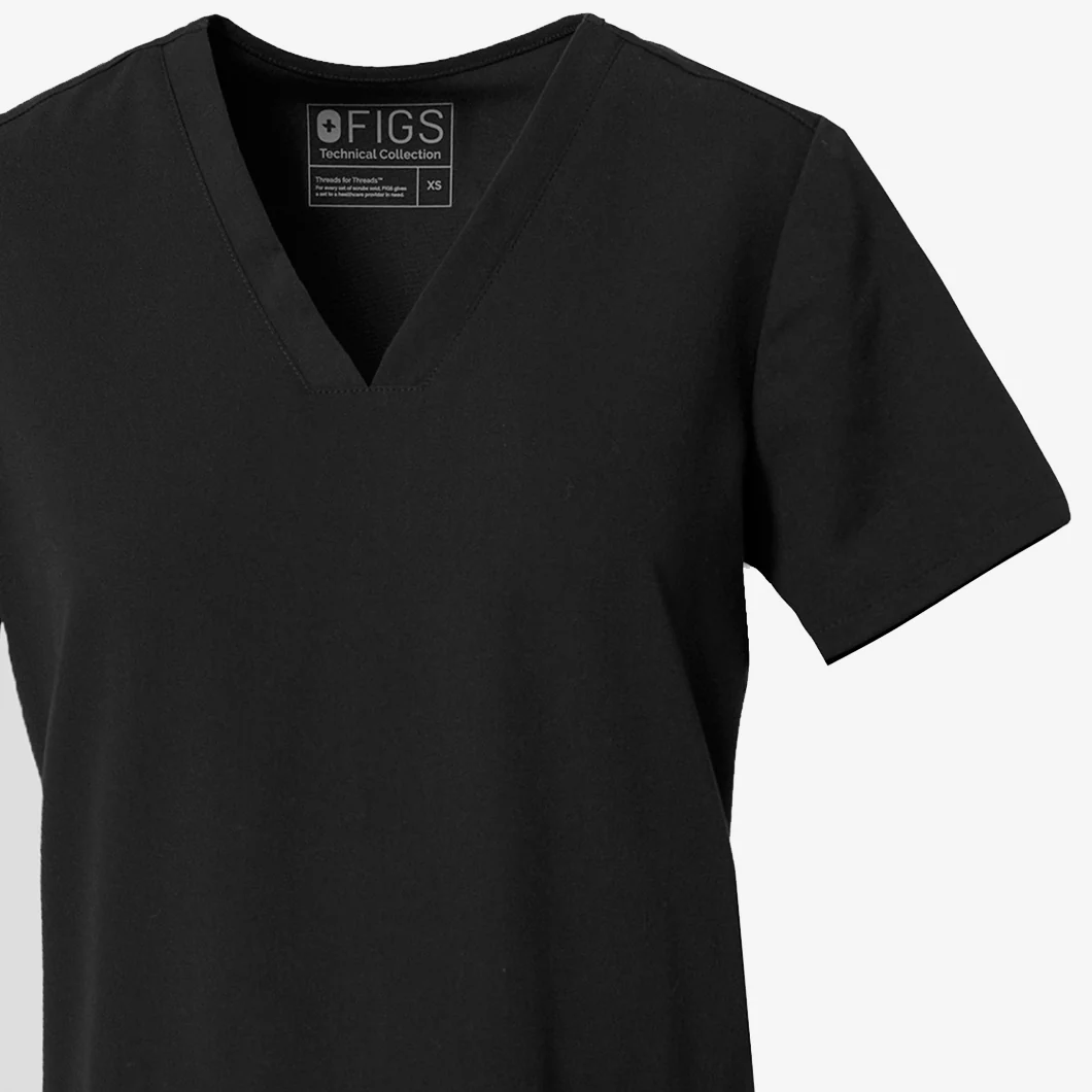 Women's Black Casma™ - Three-Pocket Scrub Top - Image 9