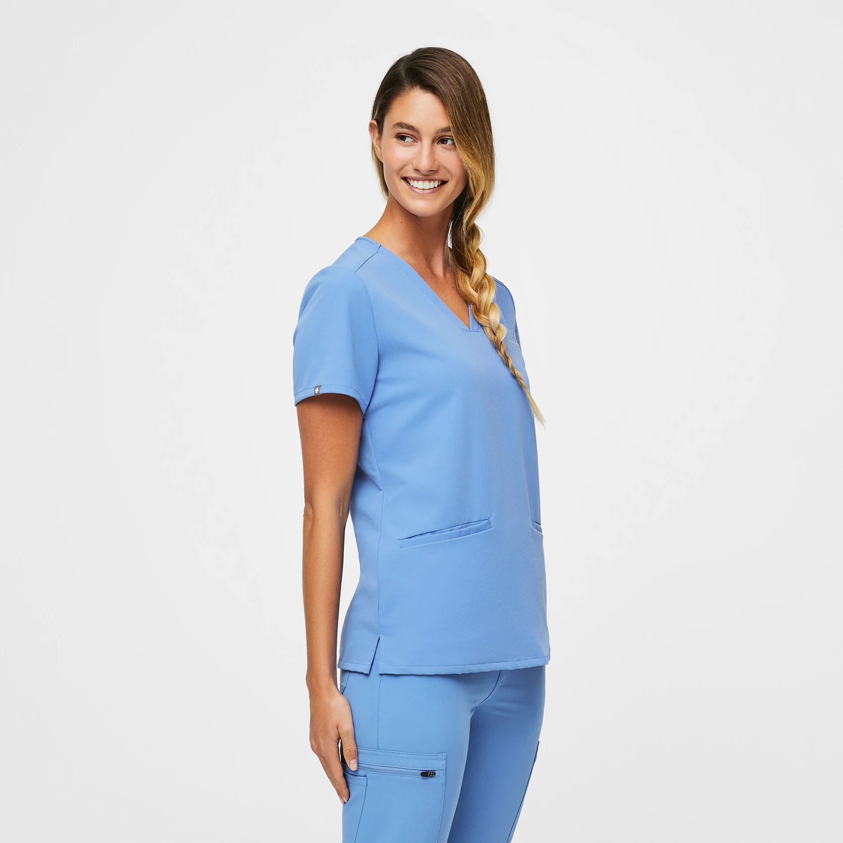 Women's Ceil Blue Casma™ - Three-Pocket Scrub Top - Image 3
