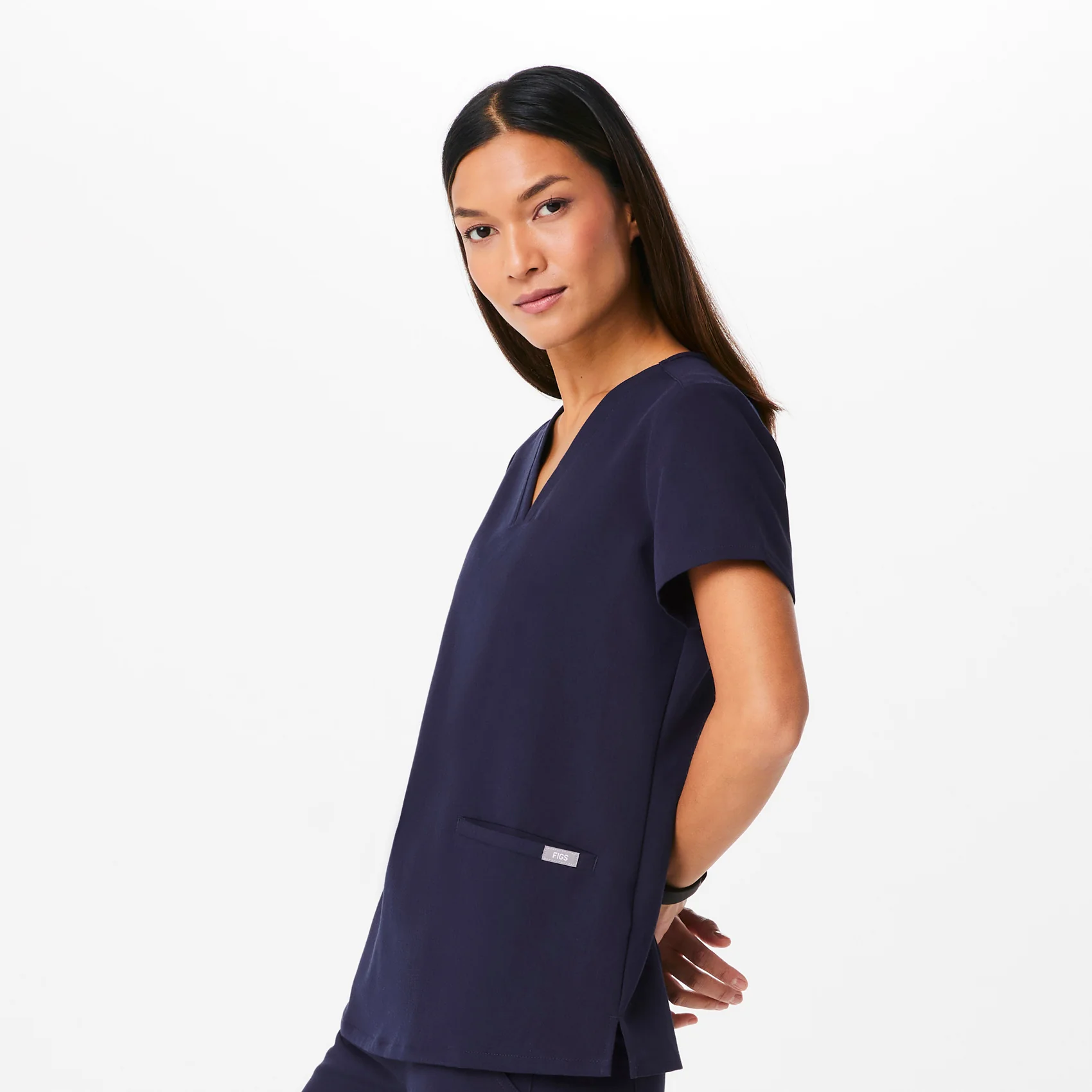 Women's Navy Casma™ - Three-Pocket Scrub Top - Image 3