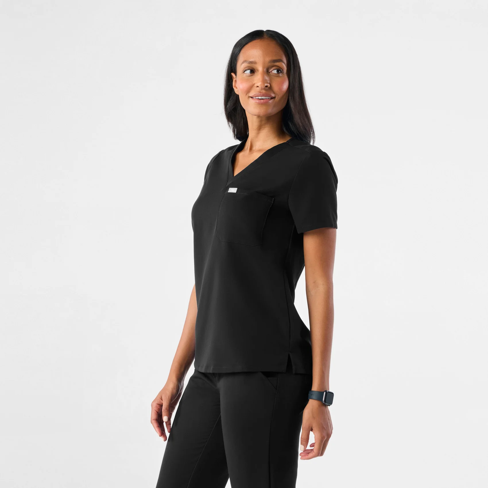 Women's Black Catarina™ - One-Pocket Scrub Top - Image 3