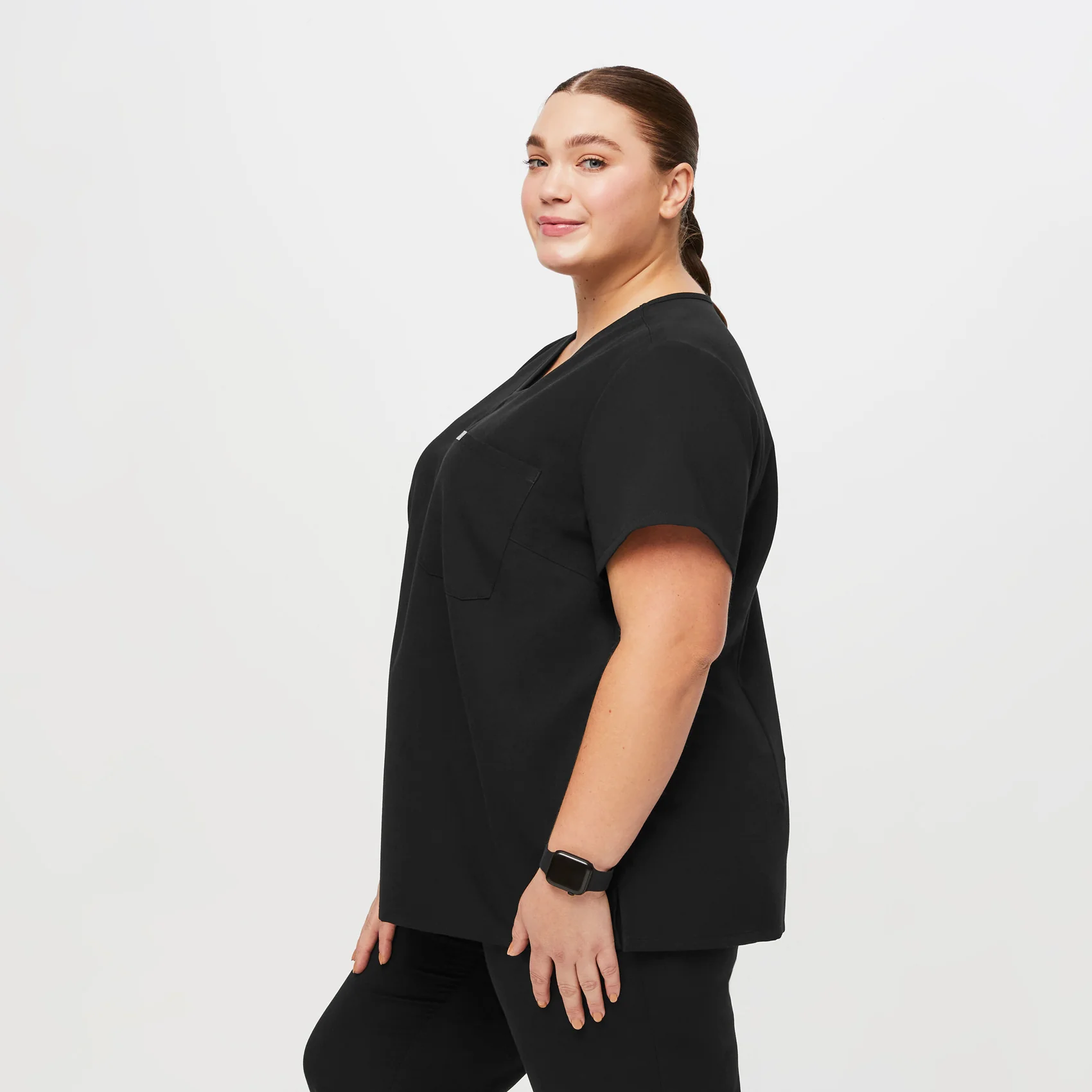 women's Black Catarina™- One-Pocket Scrub Top (3XL - 6XL) - Image 3