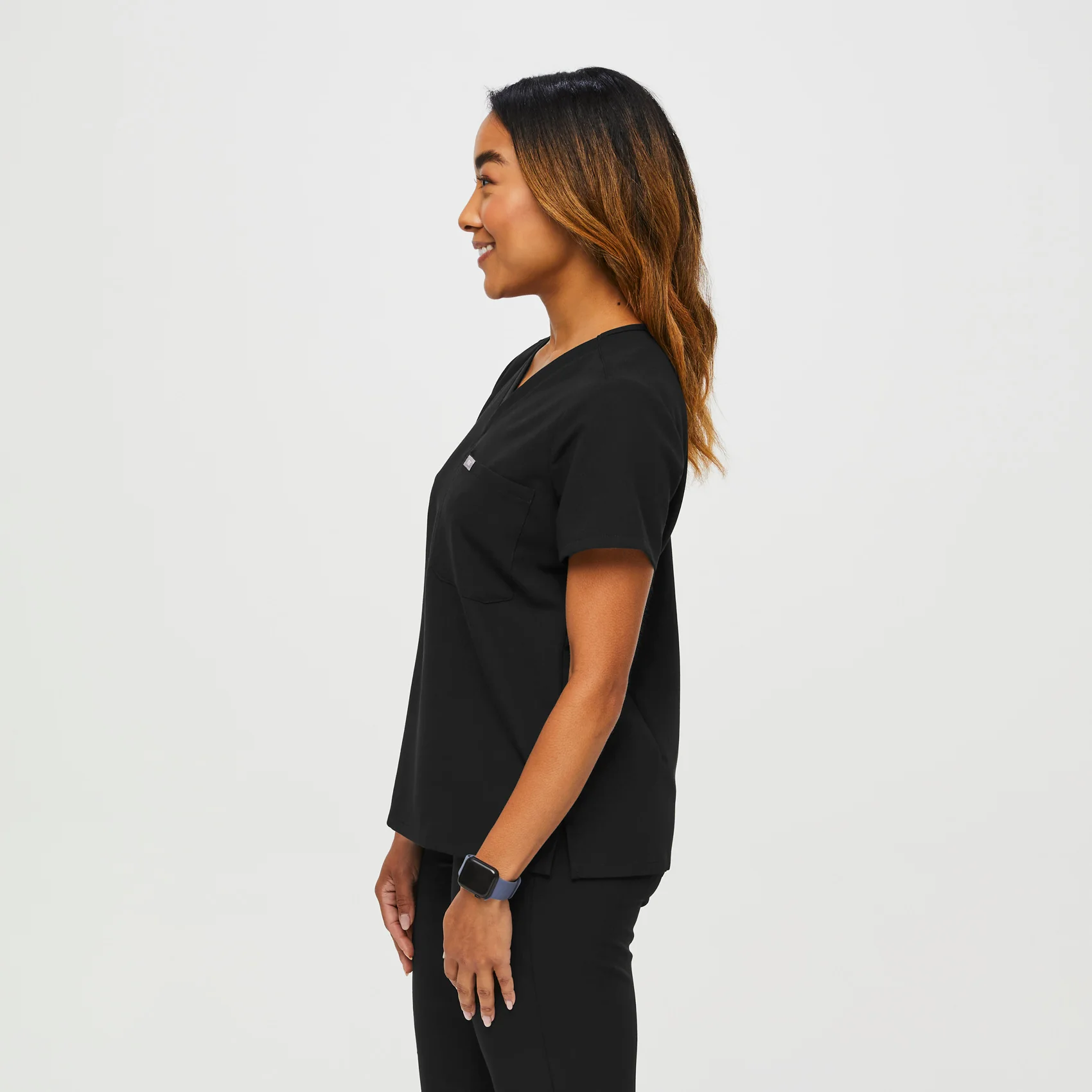 women's Black Petite Catarina™ - One-Pocket Scrub Top - Image 3
