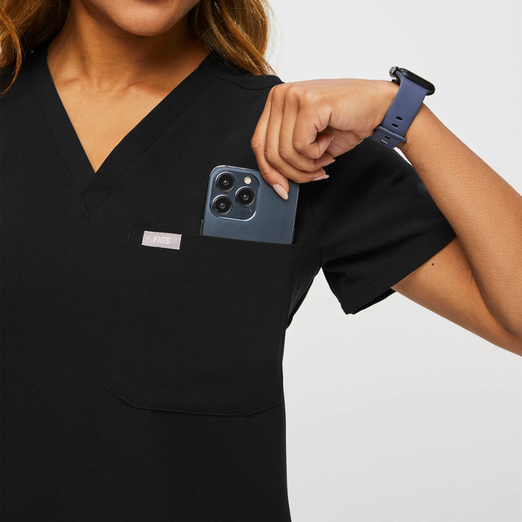 women's Black Petite Catarina™ - One-Pocket Scrub Top - Image 6