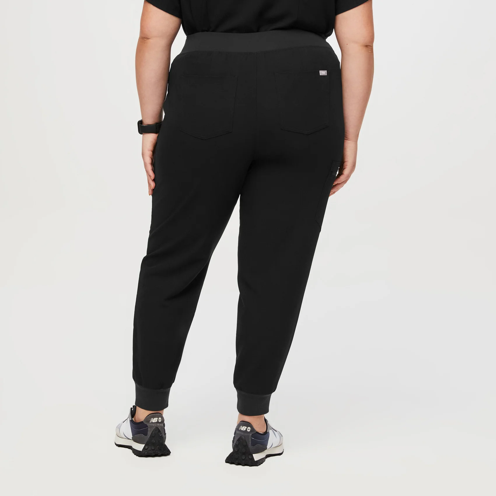 women's Black High Waisted Zamora™ - Jogger Scrub Pants (3XL - 6XL) - Image 3