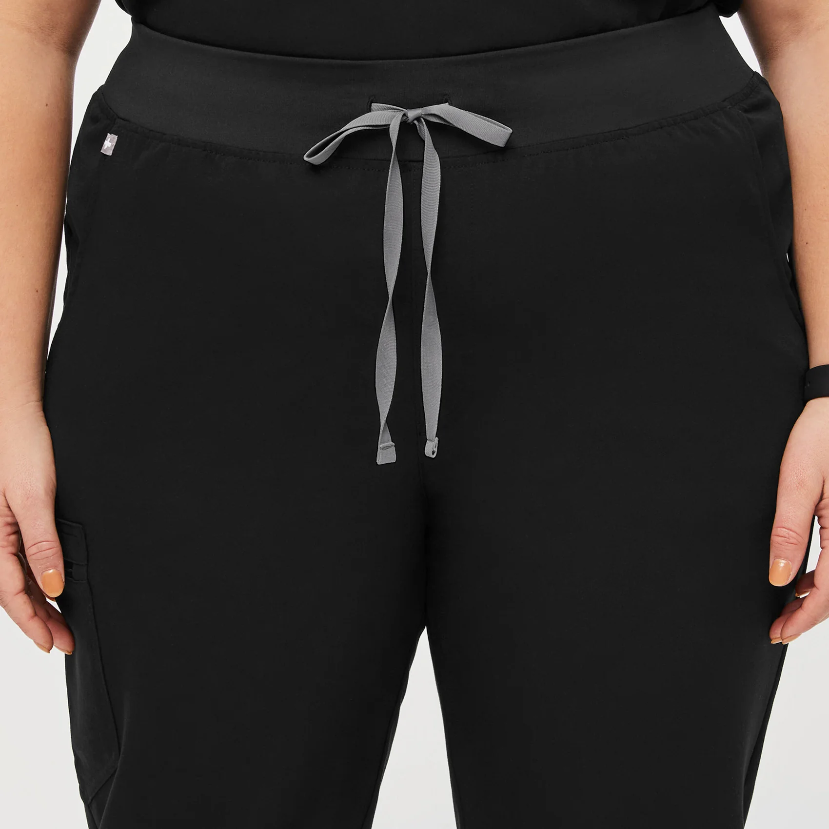 women's Black High Waisted Zamora™ - Petite Jogger Scrub Pants (3XL - 6XL) - Image 6
