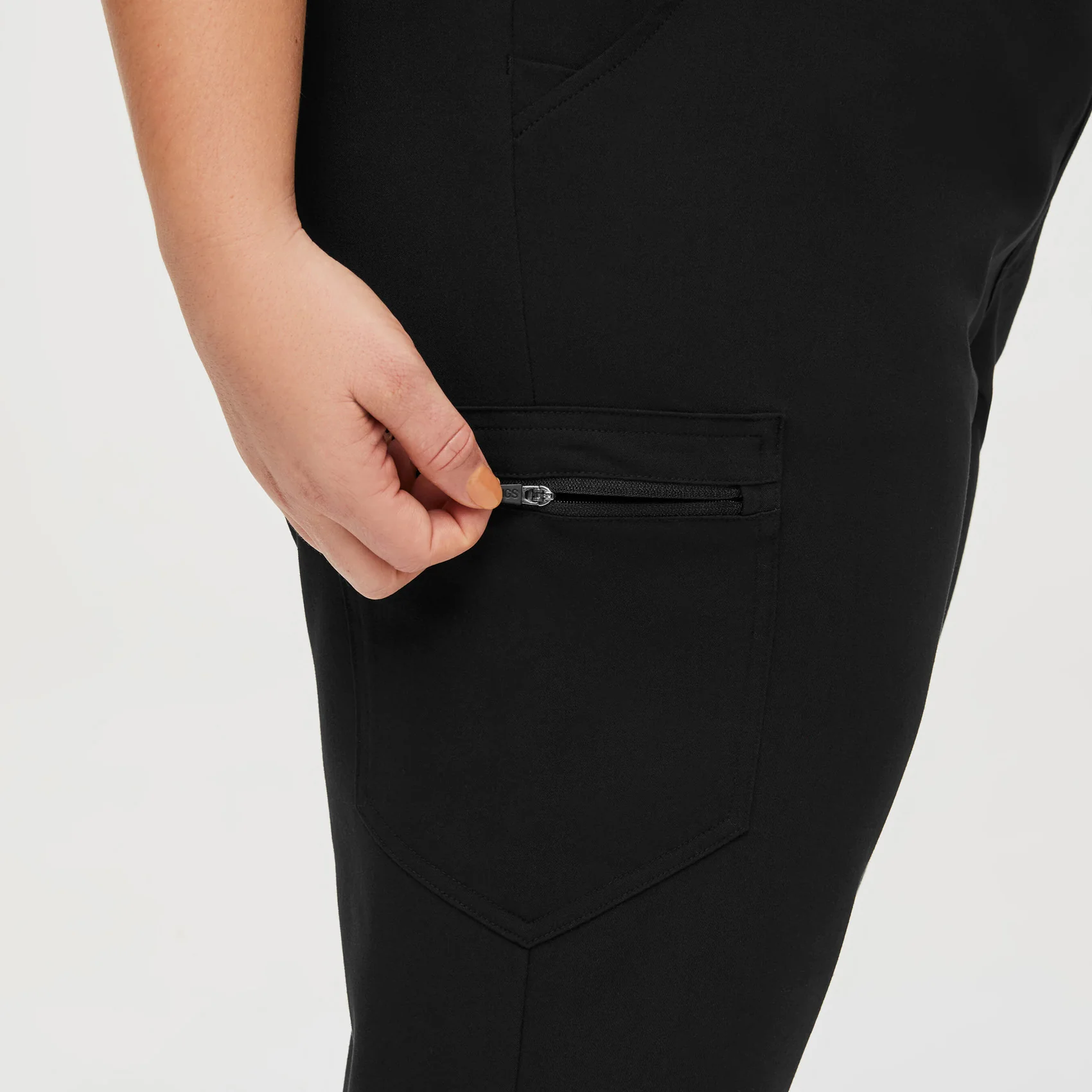 women's Black High Waisted Zamora™ - Tall Jogger Scrub Pants (3XL - 6XL) - Image 4