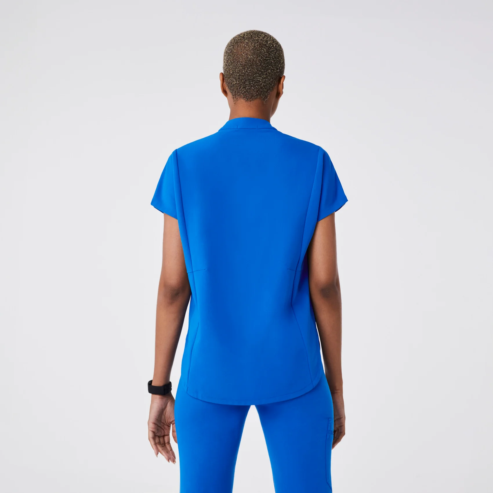 women's Royal Blue Montex - Mock Neck Scrub Top - Image 4