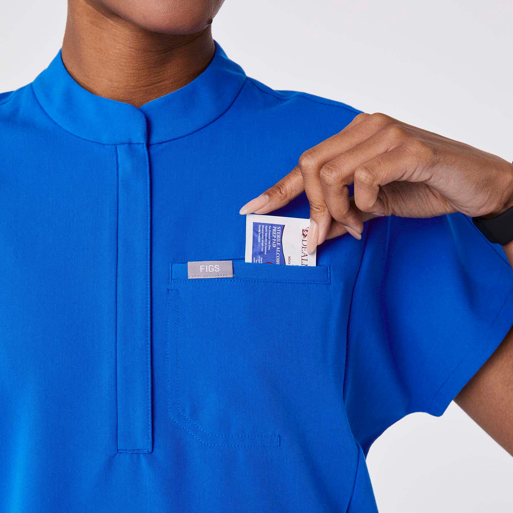 women's Royal Blue Montex - Mock Neck Scrub Top - Image 6