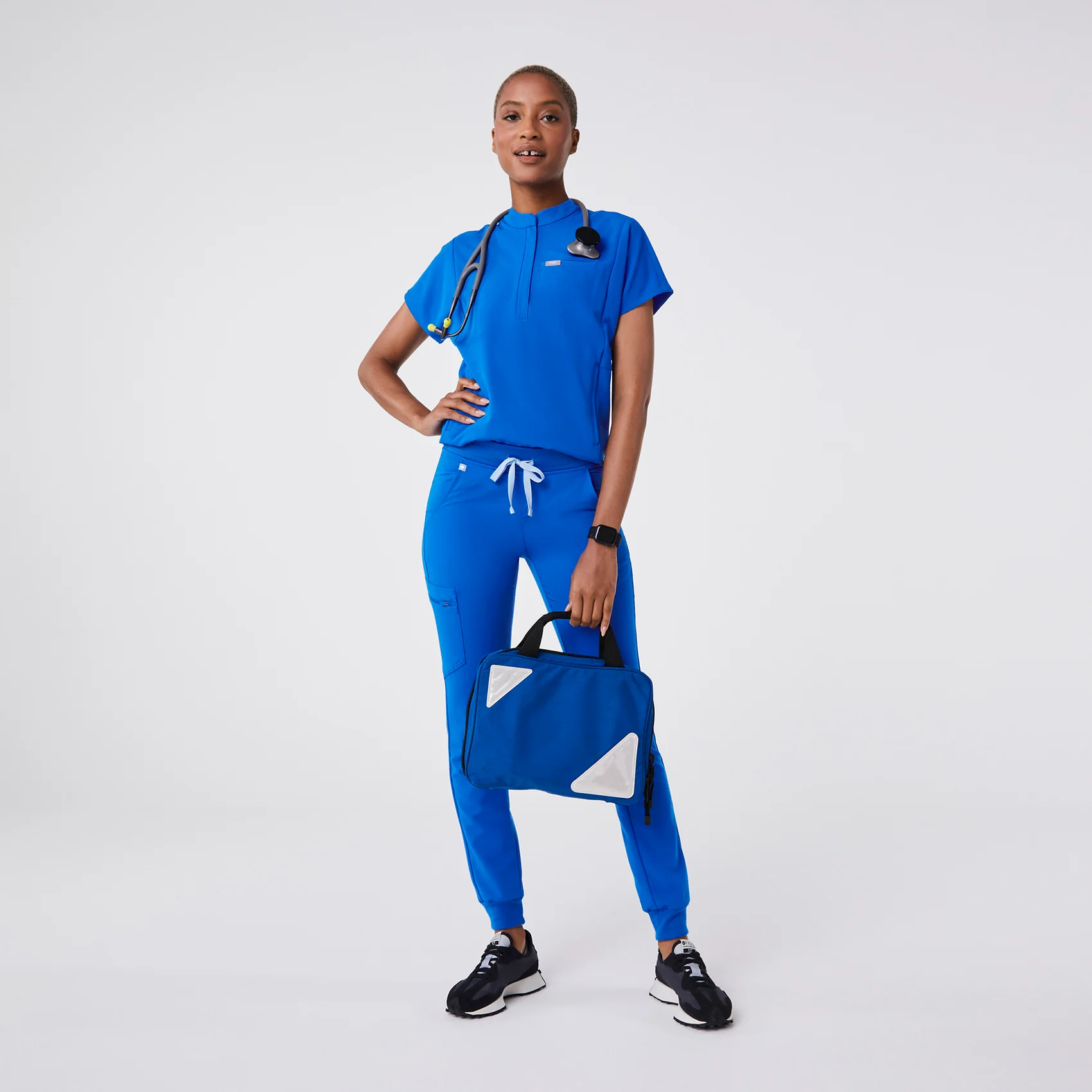 women's Royal Blue Montex - Mock Neck Scrub Top - Image 8