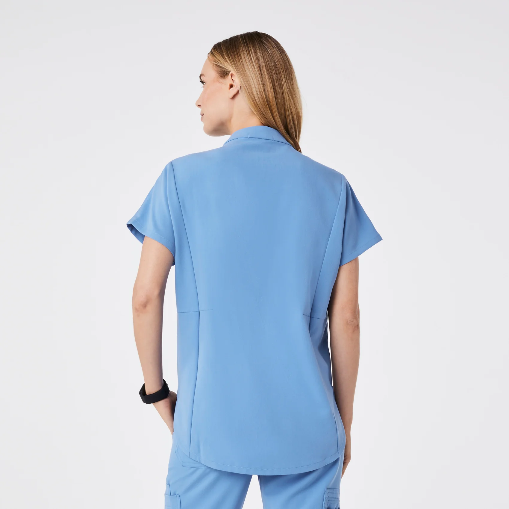 women's Ceil Blue Montex - Mock Neck Scrub Top - Image 4