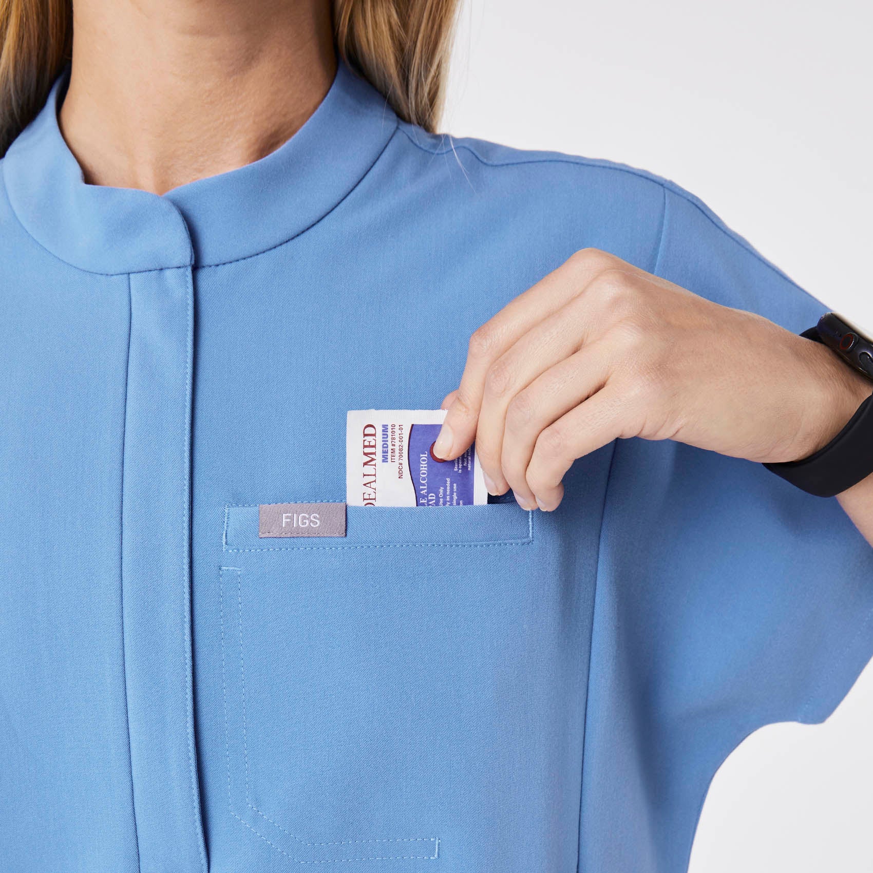 women's Ceil Blue Montex - Mock Neck Scrub Top - Image 6