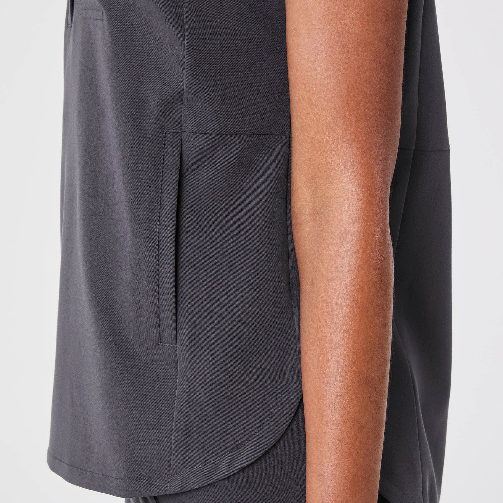 women's Charcoal Montex - Mock Neck Scrub Top - Image 7