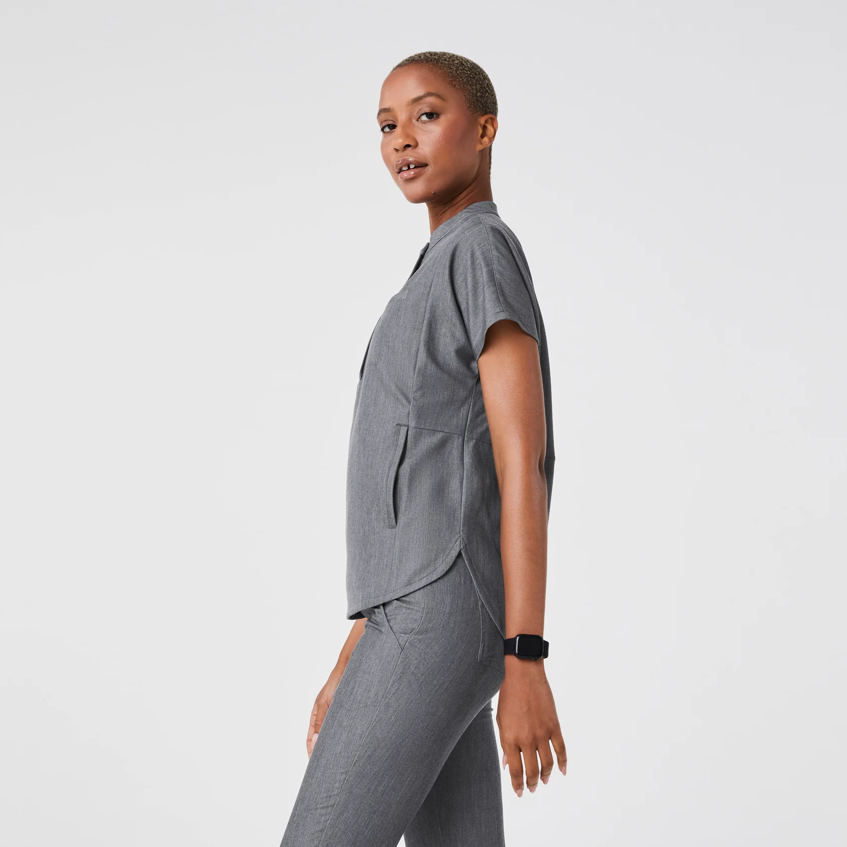 women's Graphite Montex - Mock Neck Scrub Top - Image 3