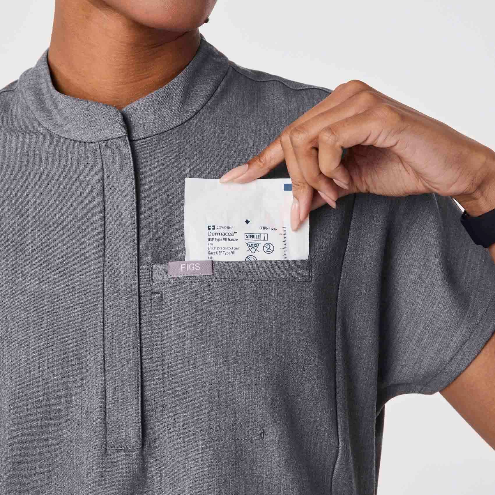 women's Graphite Montex - Mock Neck Scrub Top - Image 6