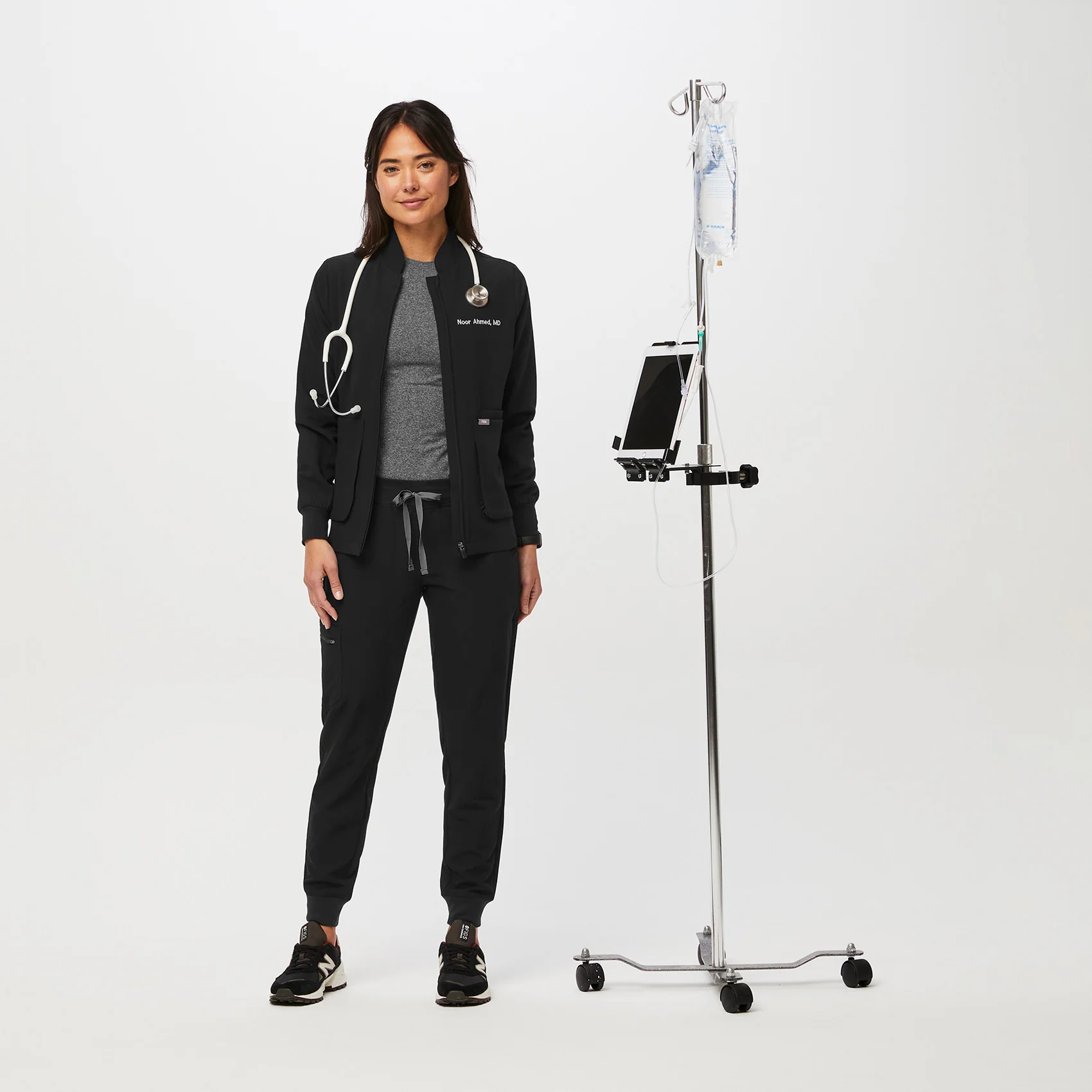 Women's Black Sebina - Scrub Jacket - Image 2