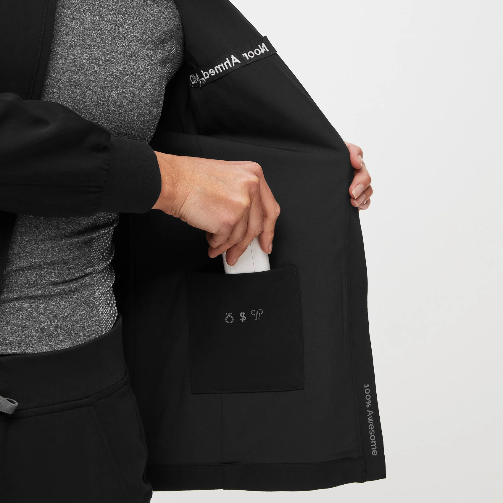 Women's Black Sebina - Scrub Jacket - Image 7